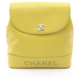 Mochila/Bolsa Chanel Coco Mark em Yellow Amarelo