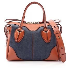 Bolsa 2-Way TOD'S D-Styling Marrom Azul marinho