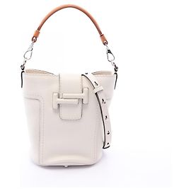 Borsa a secchiello Tod's Double T Marrone Bianco