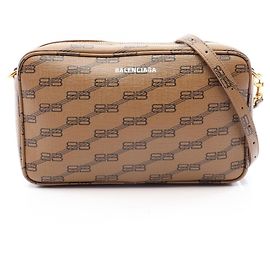 Sac Camera Medium Balenciaga BB Monogram Signature Marron