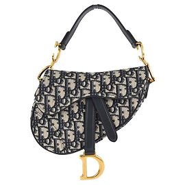 Christian Dior Saddle Oblique Canvas Small Blu navy