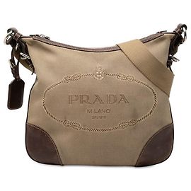 Prada Logo Crossbody-Tasche Braun