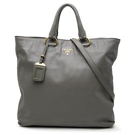 Borsa Tote Logo Prada Grigio