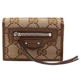 Carteira Gucci Neo Classic Tri-fold Marrom Bege