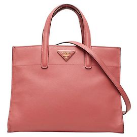 Bolso Prada con placa de logotipo triangular Rosa