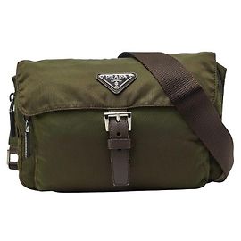 Prada Triangle Logo Crossbody-Tasche Grün