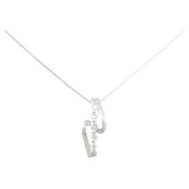 Autre Marque Collar de diamantes Au750 Plata