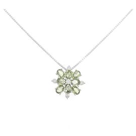 Autre Marque Au750 Sapphire Diamond Necklace Silvery