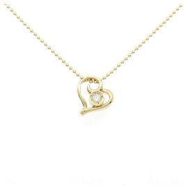 Autre Marque Collar de Diamantes Corazón Au750 Dorado