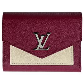 Louis Vuitton Portefeuille MyLockme Compact Tri-fold Wallet Écru Bordeaux