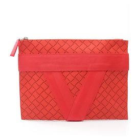 Bottega Veneta Clutch aus rotem Gummi-Gewebe Rot