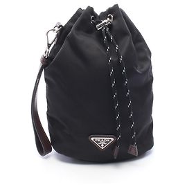 Prada Triangle Logo Handbag/Pouch Brown Black