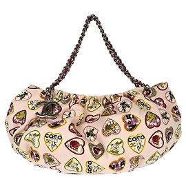 Chanel Valentine Hobo Printed Canvas Small Rosa