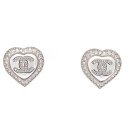 Brincos Chanel Heart Coco Mark B23B Prata Branco Outro