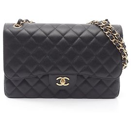 Borsa a tracolla Chanel Large Matelassé 30 Classic Double Flap Nero