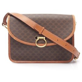 Céline Bolso de hombro Celine Macadam Brown Castaño
