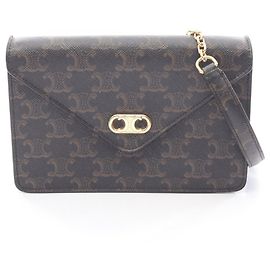 Céline Celine Triomphe Maillon Schultertasche Braun Schwarz