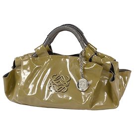 Loewe Brown Patent Leather Handbag Brown