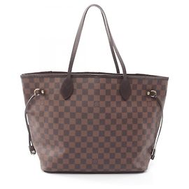 Louis Vuitton Neverfull MM Damier Ebene Tote Bag Brown