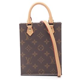 Borsa Louis Vuitton Petite Sac Plat Monogram Marrone