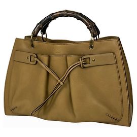 Bolso de mano Gucci de piel amarilla Amarillo