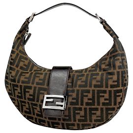 Fendi Zucca Pattern Canvas Shoulder Bag Brown