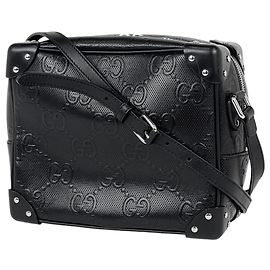 Bolsa de ombro Gucci em couro preto Preto