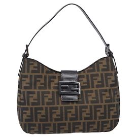 Fendi Vintage Pocket Zucca Canvas Medium Marrom
