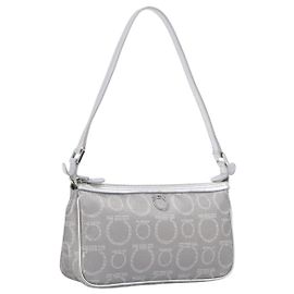 Salvatore Ferragamo Gancini Leather Small Silber