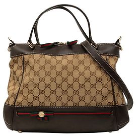Bolsa Gucci GG Canvas Mayfair Marrom Bege