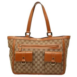 Bolsa de Ombro Gucci GG Canvas Abbey Bege