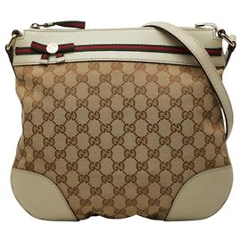 Bolsa de Ombro Gucci GG Canvas Mayfair Bege