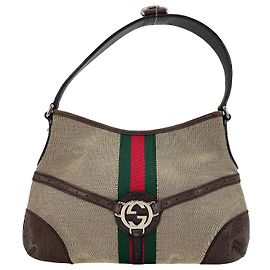 Gucci Reins Web Canvas Medium Braun