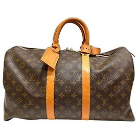 Louis Vuitton Keepall 45 Boston Bag Brown Monogram