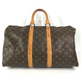 Borsa Louis Vuitton Monogram Keepall 45 Marrone Monogramma