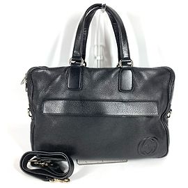 Mala de Documentos Gucci em Couro Preto - Modelo 322057 Preto