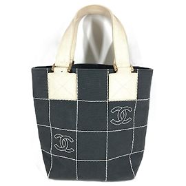 Bolsa Chanel CC Coco Mark Logo Chocolate Bar Bag Marrom Branco