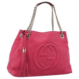 Gucci Soho Chain Strap Leather Large Pink