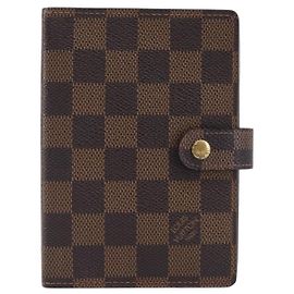 Capa de Agenda com Argolas Louis Vuitton Damier PM Marrom