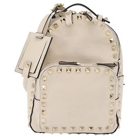 Valentino Garavani Rockstud Leather Mini Beige