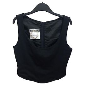 Top sem mangas Moschino Couture Preto Preto