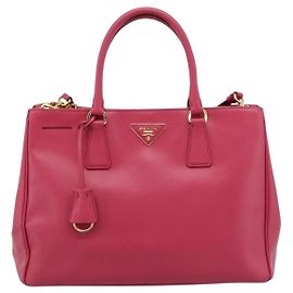 Prada Galleria Double Zip Saffiano Leather Medium Rosa