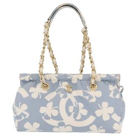 Chanel Vintage CC Chain Printed Canvas Small Azul