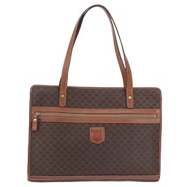 Céline Celine Macadam Macadam com couro Medium Marrom