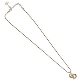 Pingente Christian Dior CD em metal e cristais Dourado