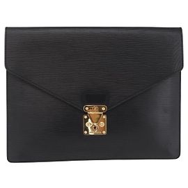 Louis Vuitton Porte-Documents Senateur Epi Leather Black