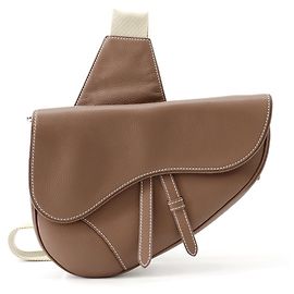 Bolso Saddle Christian Dior de cuero marrón Castaño