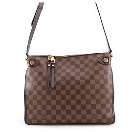 Bolsa de Ombro Louis Vuitton Damier Ebene Duomo Vermelho Damier ebene
