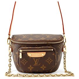 Bolso de hombro Louis Vuitton Monogram Mini Bumbag Castaño