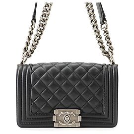 Chanel Boy Small Matelassé Shoulder Bag Black